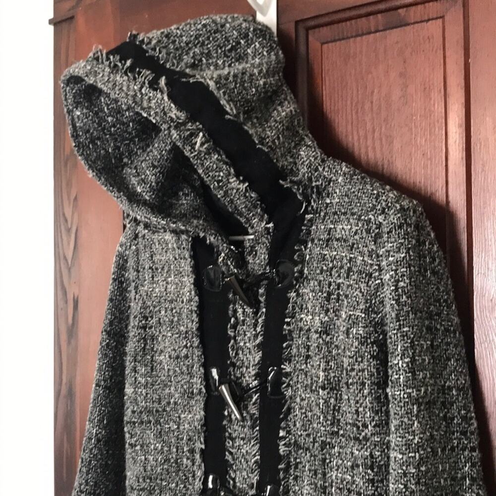 Black Rivet Heathered Coat - Picture 8 of 11
